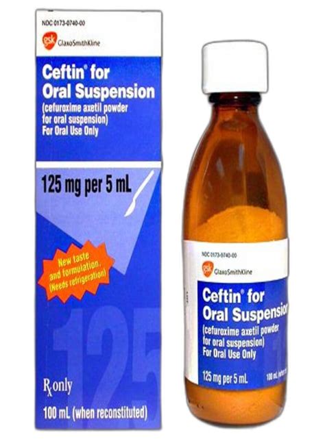 Cefuroxime (Ceftin) .